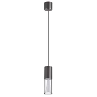 Светильник подвесной Defance 7143/4L Odeon Light прозрачный на 1 лампу, основание серое чёрное в стиле классический современный 