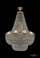 Люстра потолочная хрустальная 19101/H2/60IV G Bohemia Ivele Crystal прозрачная на 15 ламп, основание золотое в стиле классический sp