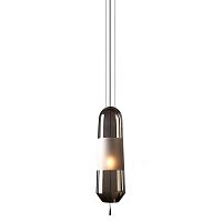 Светильник подвесной Drop 8121P SM iLamp чёрный серый 1 лампа, основание серое в стиле современный трубочки