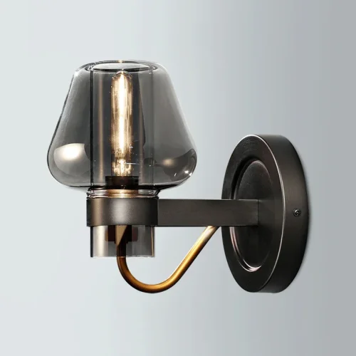 Бра MONTALEMBERT SCONCE BY Studios Черный, Дымчатый 102163-26 ImperiumLoft серый на 1 лампу, основание чёрное в стиле современный 