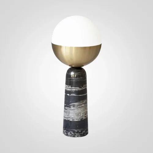 Настольная лампа Marble Globe Black 168473-22 168473-22 ImperiumLoft белая на 1 лампу, основание золотое мрамор металл в стиле современный 