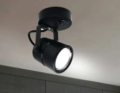 Бра с выключателем Techno spot TA102 Ambrella light чёрный на 1 лампа, основание чёрное в стиле современный хай-тек  фото 2