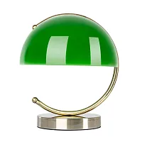 Настольная лампа Banker A5040LT-1AB Arte Lamp зелёная 1 лампа, основание античное бронза металл в стиле винтаж кантри современный 