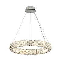 Люстра подвесная LED Castello MOD335PL-L30CH3K Maytoni прозрачная на 1 лампу, основание хром в стиле современный кольца