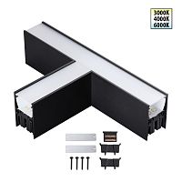 Светильник соединитель «Т» с переключателем цветовой темперетуры Fatto 359611 Novotech чёрный на 1 лампу, основание чёрное в стиле хай-тек современный  Светильник соединитель «Т» с переключателем цветовой темперетуры Fatto 359611 Novotech чёрный на 1 лампу, основание чёрное в стиле хай-тек современный