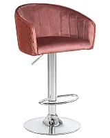 Стул барный 5025-LM DARCY,  цвет сиденья бронзово-розовый (1922-17), цвет основания хром Dobrin, розовый/велюр, ножки/металл/хром, размеры - 860*1070***510*460