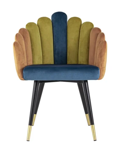 Кресло Камелия, сине-зеленый УТ000004424 Stool Group, синий зелёный/велюр, ножки/металл/чёрный, размеры - ****635*570 фото 3
