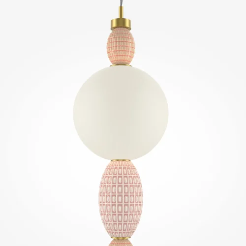 Светильник подвесной LED Adore MOD297PL-L12BS3K Maytoni белый разноцветный на 1 лампу, основание латунь в стиле арт-деко современный шар выдувное фото 2