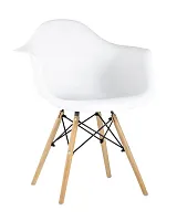 Кресло EAMES W, белое УТ000004417 Stool Group, белый/пластик, ножки/дерево/бежевый, размеры - ****620*450