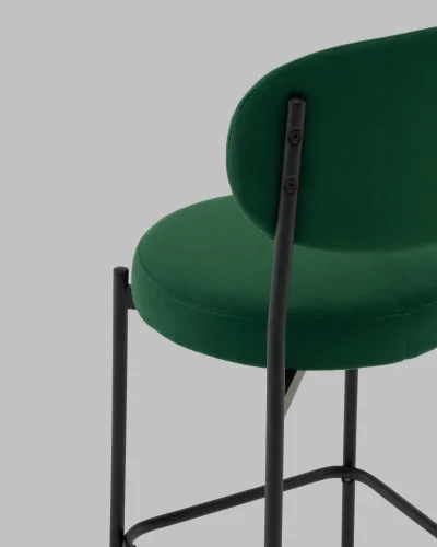 Стул Полубарный Бриф DD велюр зелёный УТ000041513 Stool Group, зелёный/велюр, ножки/сталь/чёрный, размеры - ***** фото 7