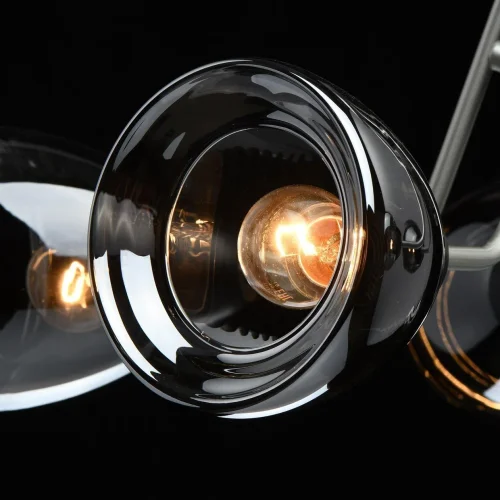 Люстра потолочная Вита 220012605 DeMarkt чёрная серая на 5 ламп, основание серебряное в стиле современный  фото 5
