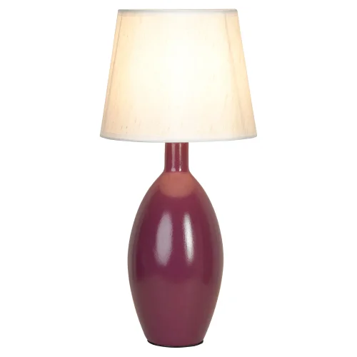 Настольная лампа Garfield LSP-0581Wh Lussole белая 1 лампа, основание фиолетовое керамика в стиле современный классический 