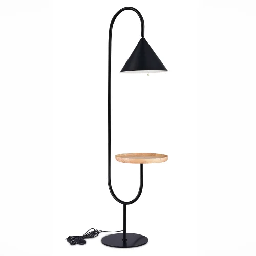 Торшер со столиком Amiro SL1802.405.01 ST-Luce со столиком чёрный 1 лампа, основание чёрное в стиле лофт
 фото 2
