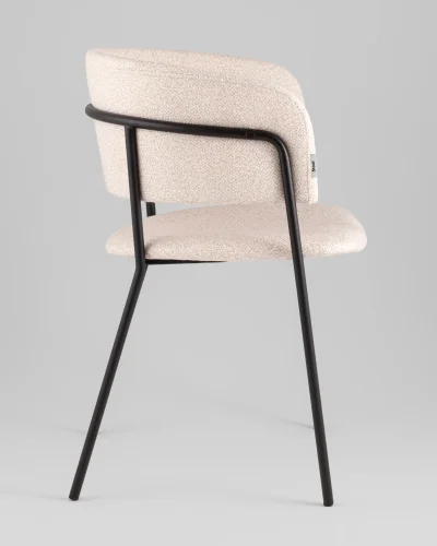 Кресло Нэлли New, буклированный велюр бежевый УТ000039981 Stool Group, бежевый/букле, ножки/металл/чёрный, размеры - ***** фото 3
