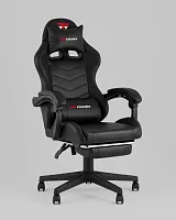 Кресло спортивное TopChairs Prophet с оттоманкой, черный УТ000039479 Stool Group, чёрный/текстиль, ножки/полимер/чёрный, размеры - 1250*1350***68*