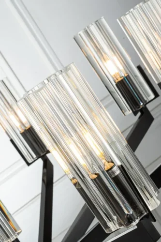 Люстра подвесная Malone 6035-8 BL CL Belfast прозрачная на 8 ламп, основание чёрное в стиле современный фото 3 Люстра подвесная Malone 6035-8 BL CL Belfast прозрачная на 8 ламп, основание чёрное в стиле современный фото 3