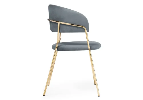Стул на металлокаркасе Kamelia gray / gold 15321 Woodville, серый/велюр, ножки/металл/чёрный, размеры - ****570*540 фото 4