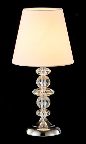 Настольная лампа ARMANDO LG1 CHROME Crystal Lux белая на 1 лампу, основание хром хрусталь металл в стиле современный фото 2