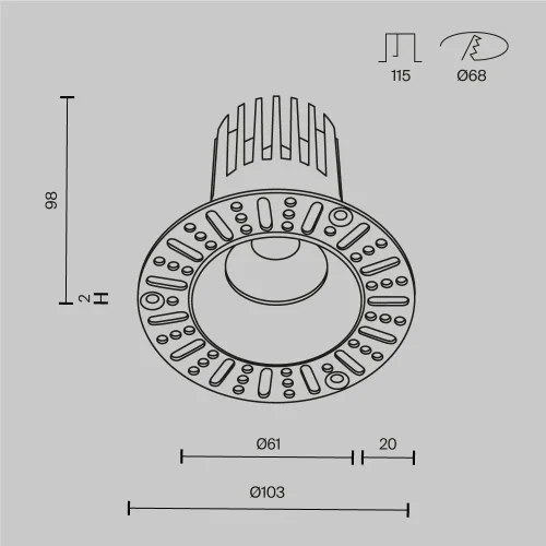 Светильник точечный LED Dip DL121-15W-3K-TRS-W Maytoni белый на 1 лампу, основание белое в стиле современный для затирки круглый фото 13