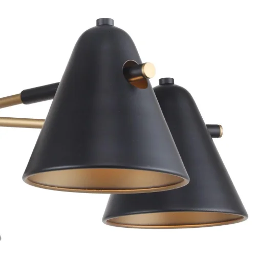 Люстра потолочная Rigor 2844-5P F-promo чёрная на 5 ламп, основание чёрное в стиле лофт  фото 3