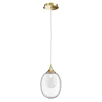 Светильник подвесной Aura MOD016PL-01BS Maytoni прозрачный 1 лампа, основание латунь в стиле современный 