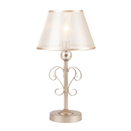 Настольная лампа Teneritas 2553-1T Favourite белая 1 лампа, основание золотое металл в стиле арт-деко 