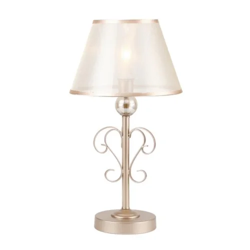 Настольная лампа Teneritas 2553-1T Favourite белая 1 лампа, основание золотое металл в стиле арт-деко 