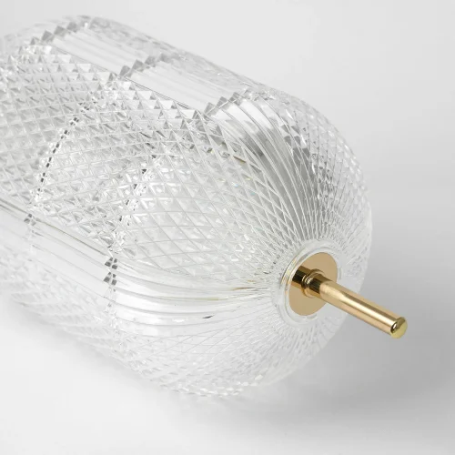 Светильник подвесной LED Duval LSP-7143 Lussole прозрачный 1 лампа, основание золотое в стиле хай-тек современный  фото 2