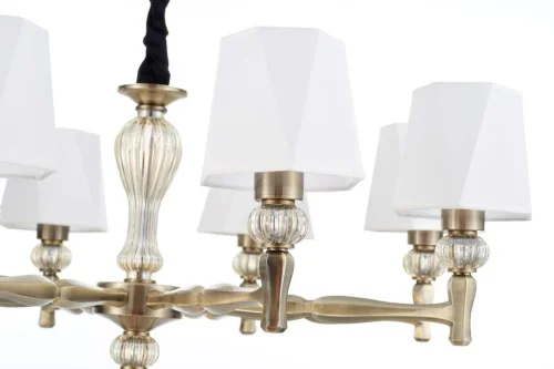 Люстра подвесная 672/8S Brass Escada белая на 8 ламп, основание бронзовое в стиле современный  фото 3