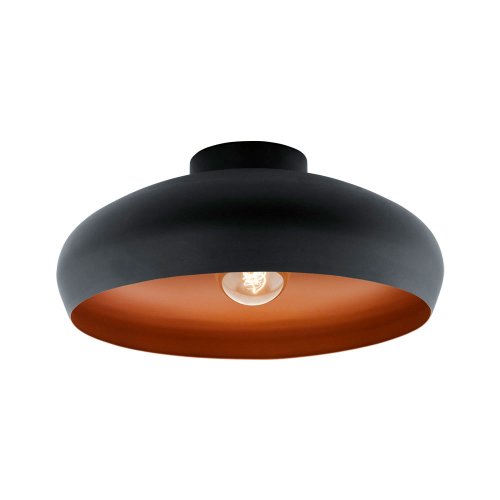 Светильник потолочный MOGANO 94547 Eglo чёрный 1 лампа, основание чёрное медь в стиле современный 