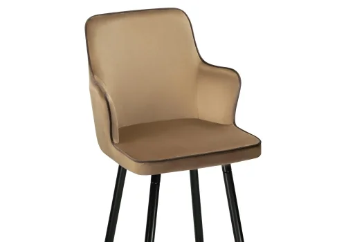 Барный стул Feona dark beige 15072 Woodville, бежевый/велюр, ножки/металл/чёрный, размеры - ****520*540 фото 5