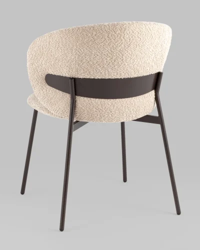 Стул Блейз букле капучино, каркас серо-коричневый УТ000039642 Stool Group, коричневый бежевый/букле, ножки/металл/чёрный, размеры - ***** фото 5