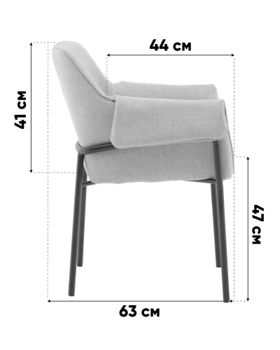 Стул Фальчин рогожка бежевый УТ000041519 Stool Group, бежевый/рогожка, ножки/металл/чёрный, размеры - ***** фото 9