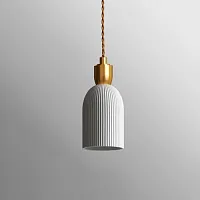 Светильник подвесной OLLY B 177924-26 ImperiumLoft белый 1 лампа, основание золотое в стиле современный лофт 