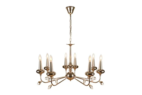 Люстра подвесная Dames 1020-8GD iLamp без плафона на 8 ламп, основание золотое в стиле американский современный 