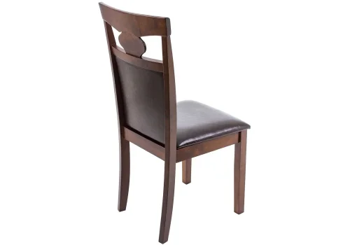 Деревянный стул Luiza dirty oak / dark brown 1995 Woodville, коричневый/искусственная кожа, ножки/дерево/коричневый, размеры - ****430*520 фото 2