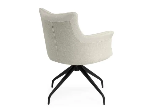 Стул на металлокаркасе Kaser 360 крутящийся ivory / black 15842 Woodville, бежевый/кашемир, ножки/металл/чёрный, размеры - ****660*580мм фото 6