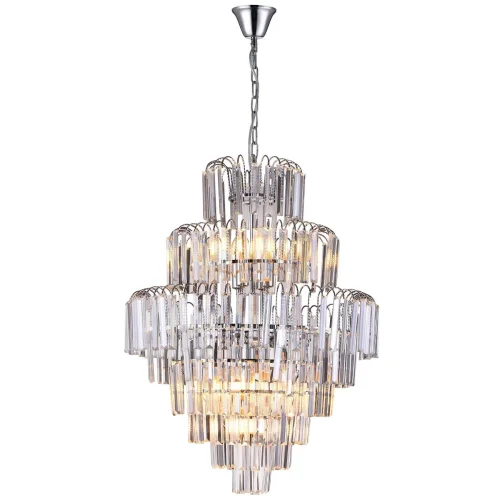 Люстра подвесная NIAGARA 81424/12C CHROME Natali Kovaltseva прозрачная на 13 ламп, основание хром в стиле классический 