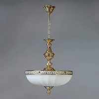 Люстра подвесная  LUGO 8539 WP AMBIENTE by BRIZZI белая на 6 ламп, основание бронзовое в стиле классика 