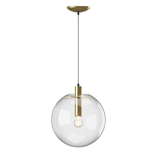 Светильник подвесной 0869PLA-1GD Milosh Tendence прозрачный 1 лампа, основание золотое в стиле современный шар