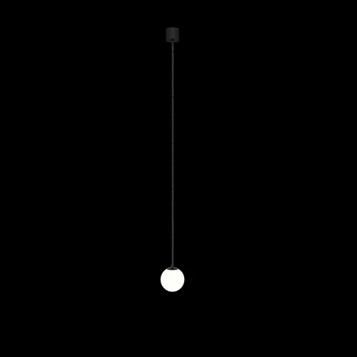 Светильник подвесной LED Luna P039PL-5W4K-10-B Maytoni белый на 1 лампу, основание чёрное в стиле современный хай-тек шар фото 7