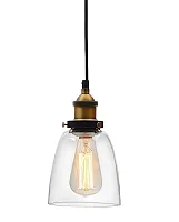 Светильник подвесной лофт Fabi LDP 6800 MD+PR Lumina Deco прозрачный 1 лампа, основание чёрное в стиле лофт 