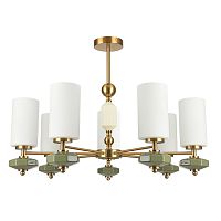 Люстра потолочная Mila 8427/7C Lumion белая на 7 ламп, основание латунь в стиле классический 