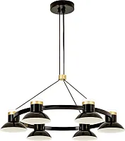 Люстра подвесная LED Tatti 4516-6P Favourite чёрная на 6 ламп, основание чёрное в стиле современный 