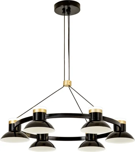 Люстра подвесная LED Tatti 4516-6P Favourite чёрная на 6 ламп, основание чёрное в стиле современный 