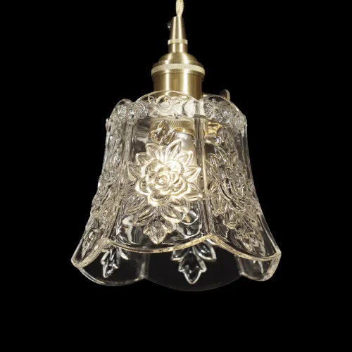 Светильник подвесной Lace 10110/B LOFT IT прозрачный 1 лампа, основание латунь в стиле лофт прованс кантри  фото 5