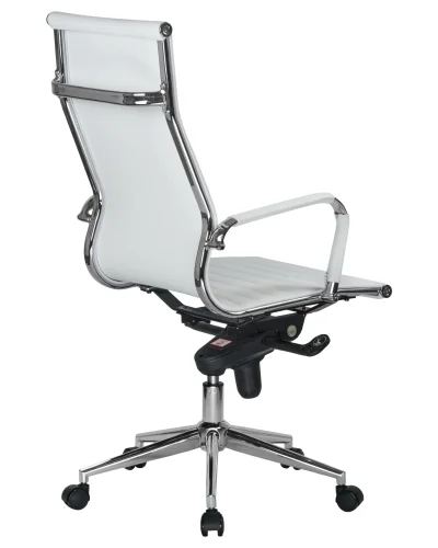 Офисное кресло для руководителей 101F-LMR CLARK, цвет белый Dobrin, белый/экокожа, ножки/металл/хром, размеры - 1090*1150***680*680 фото 4