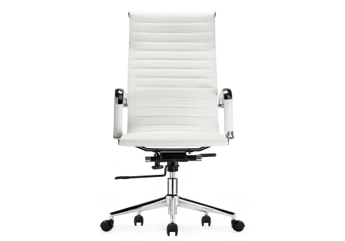 Компьютерное кресло Reus экокожа white 15210 Woodville, белый/экокожа, ножки/металл/хром, размеры - *1180***540*600 фото 5