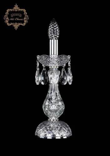Настольная лампа 12.00.1-28.Cr.Sp Bohemia Art Classic прозрачная 1 лампа, основание хром металл в стиле классический 