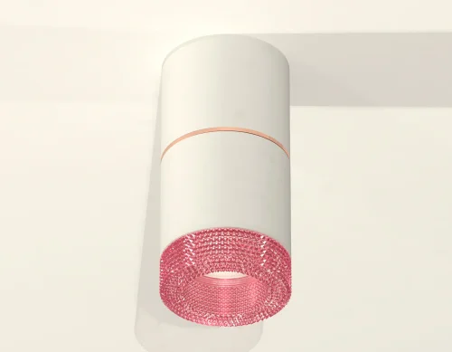 Светильник накладной Techno spot XS7401222 Ambrella light белый розовый 1 лампа, основание белое в стиле современный хай-тек круглый фото 2
